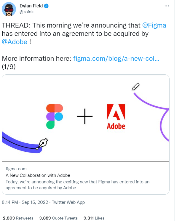 “钞能力”！Adobe宣布1398亿元收购初创设计公司Figma