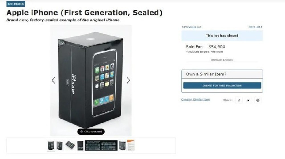 价格绝了！初代未拆封iPhone成拍价约38万元
