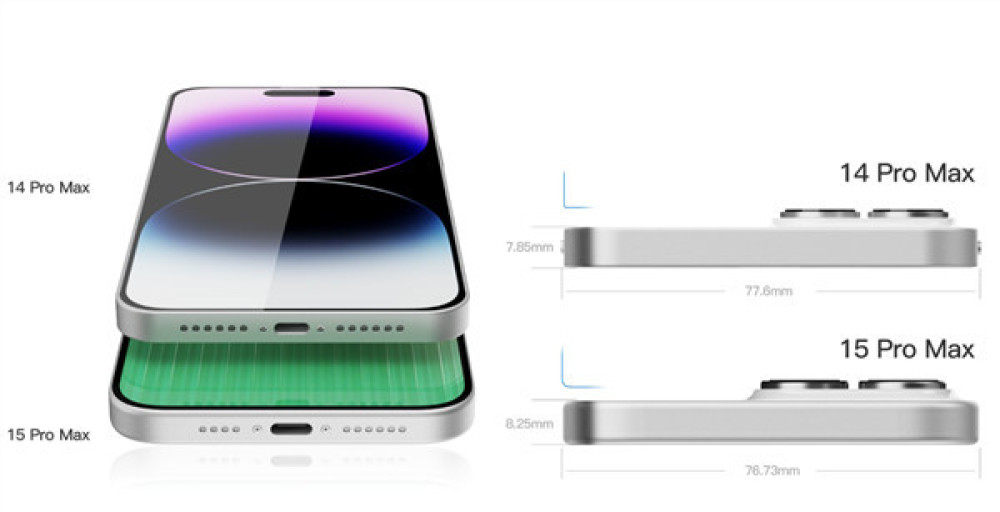 iPhone15 Pro Max渲染图曝光，边框仅1.55毫米
