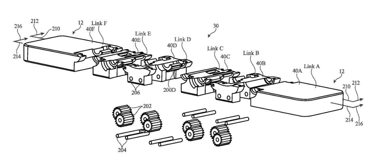 苹果公布新专利：用于折叠显示设备的铰链