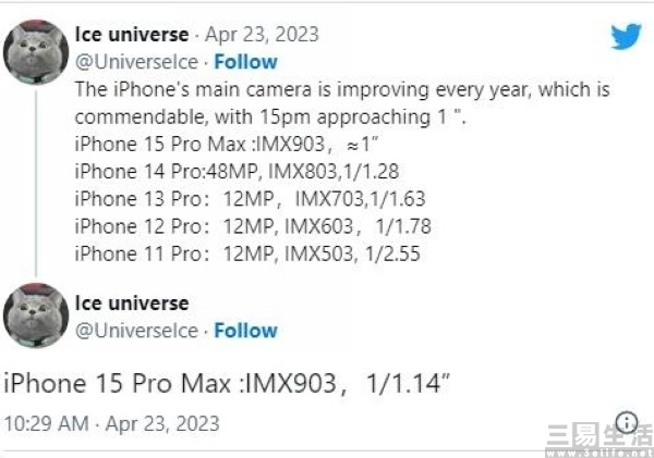 iPhone 15 Pro Max配置曝光，影像或大幅升级