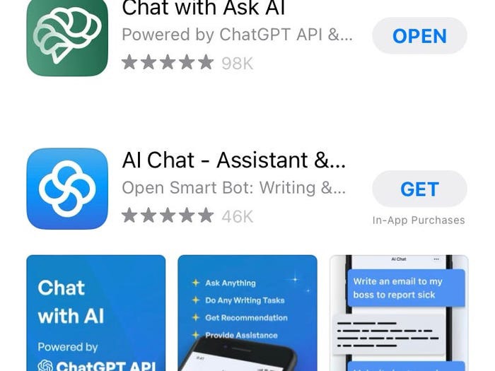多款山寨版 ChatGPT 现身苹果 App Store，谨防受骗