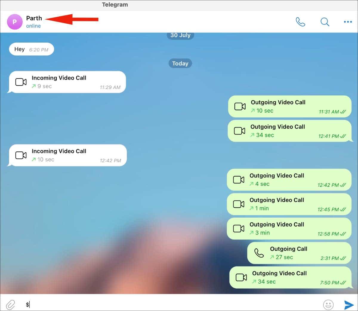 Telegram视频通话中共享屏幕（方法适合iPhone和Mac）
