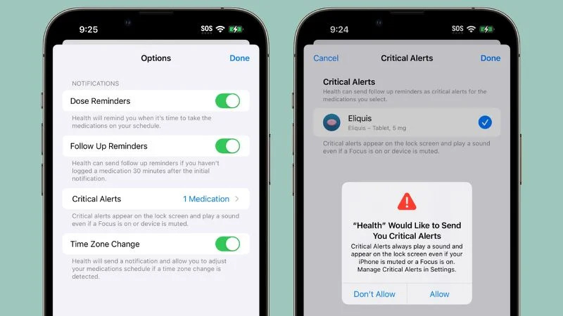 iOS 17 健康应用引入后续通知，提醒用户不要忘记服药