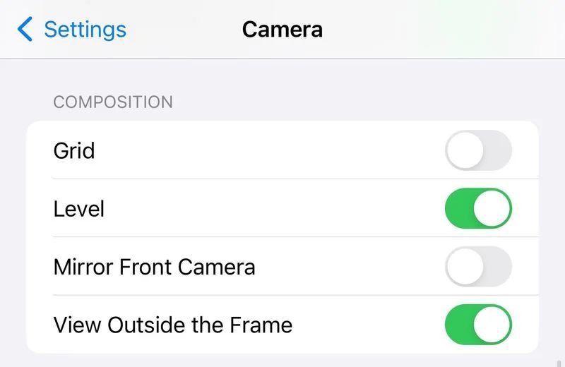 苹果 iOS 17 相机新增“水平”辅助线功能，帮用户调整角度